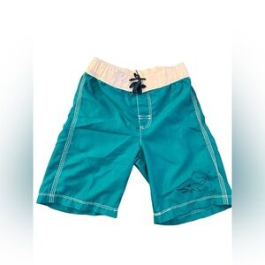 Old Navy Toddler Boy’s Swim Trunks in White and Teal| 4T